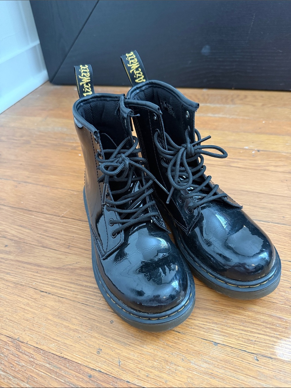 Dr. Martens 1460 J Black Patent Leather Combat Boots Kids Size 2